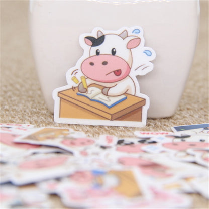 40 Pcs/lot Cute cow expression Sticker Decal  Waterproof - myfunfarm