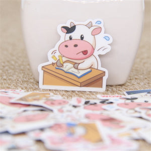 40 Pcs/lot Cute cow expression Sticker Decal  Waterproof