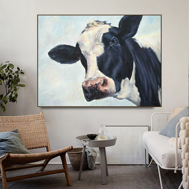 Cute Cow Canvas Printing Wall Art Home Decor - myfunfarm