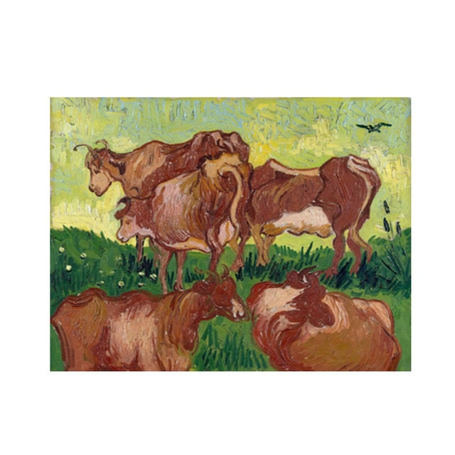 Cute Cow Canvas Printing Wall Art Home Decor - myfunfarm