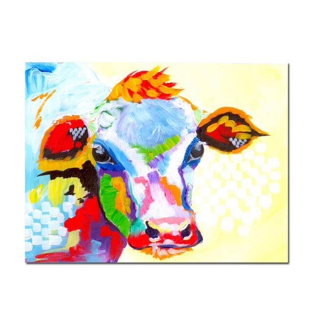 Cute Cow Canvas Printing Wall Art Home Decor - myfunfarm