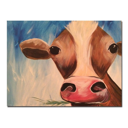 Cute Cow Canvas Printing Wall Art Home Decor - myfunfarm