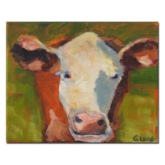 Cute Cow Canvas Printing Wall Art Home Decor - myfunfarm