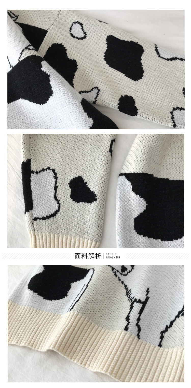Vintage Casual Loose Lazy Cow Sweatershirt - myfunfarm
