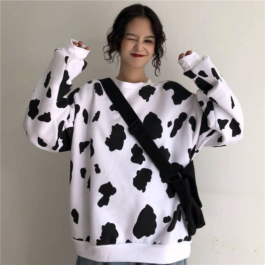 Sweatshirts Cow pattern Printed Fashion Women Casual - myfunfarm