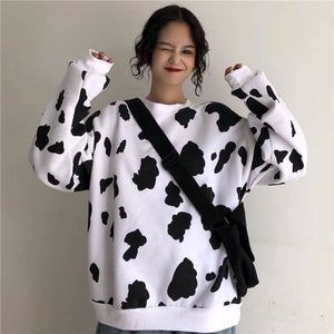 Sweatshirts Cow pattern Printed Fashion Women Casual