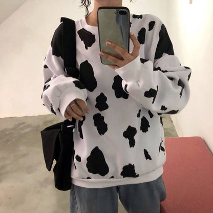 Sweatshirts Cow pattern Printed Fashion Women Casual - myfunfarm
