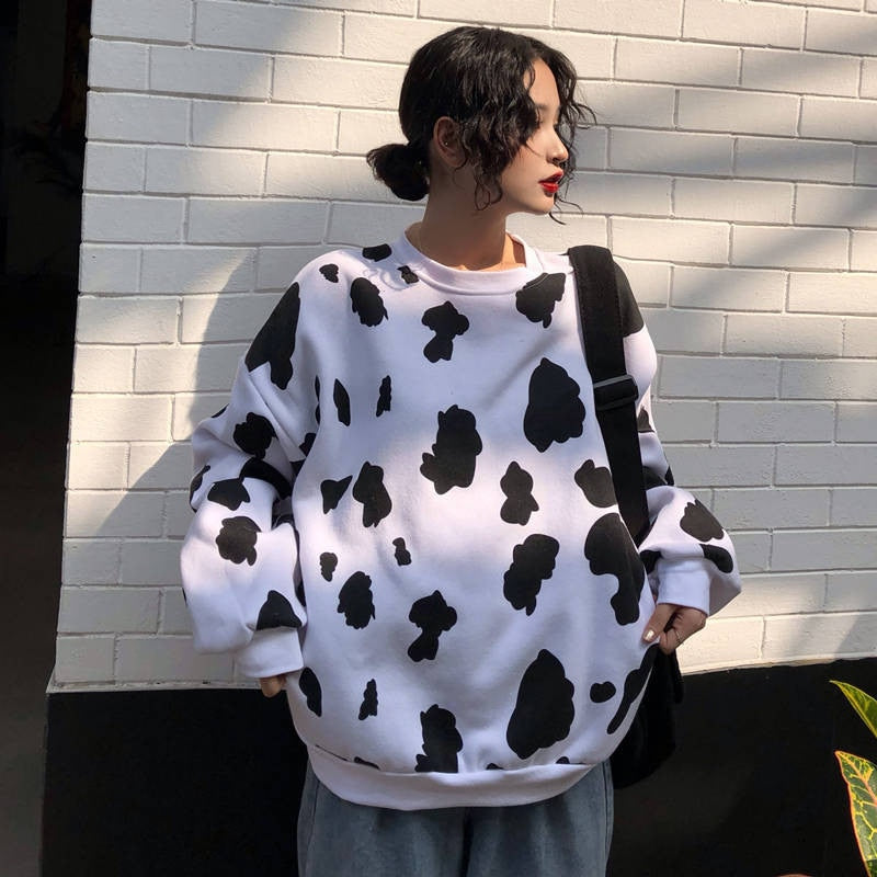 Sweatshirts Cow pattern Printed Fashion Women Casual - myfunfarm