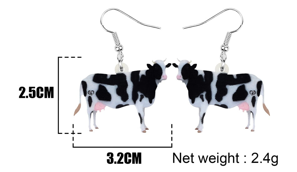 Cow Earrings - Material  Acrylic - myfunfarm