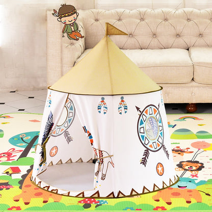 Kid Tent House Portable Princess Castle 123*116cm Present Hang Flag - myfunfarm