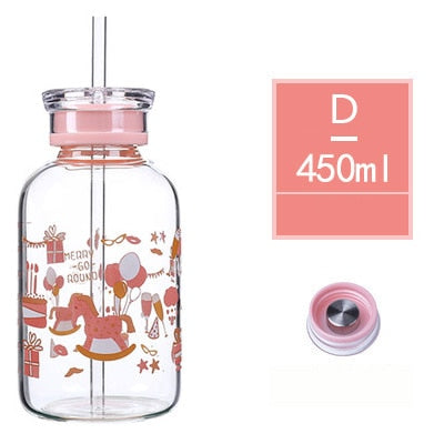 450ML Pig Glass Water Bottle - myfunfarm