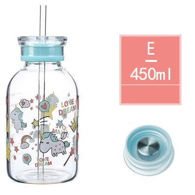 450ML Pig Glass Water Bottle - myfunfarm
