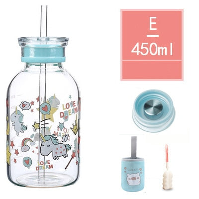 450ML Pig Glass Water Bottle - myfunfarm