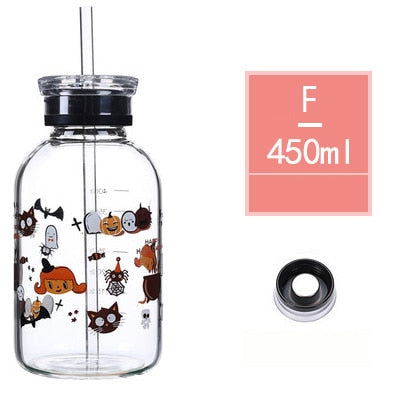 450ML Pig Glass Water Bottle - myfunfarm
