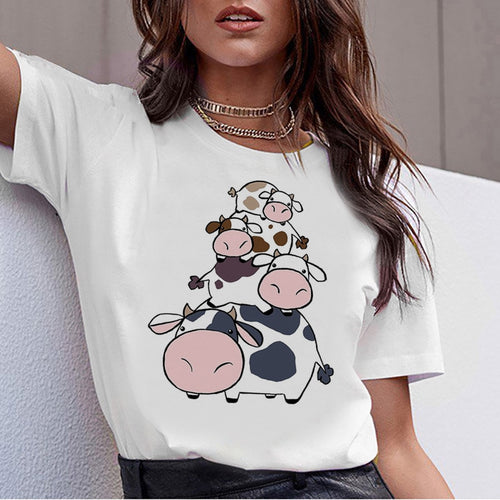 Cute Cow print Collection t-shirt women