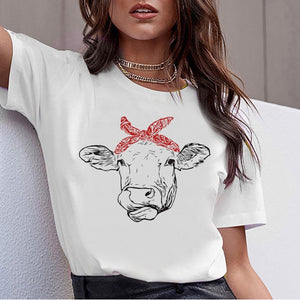 Cute Cow print Collection t-shirt women