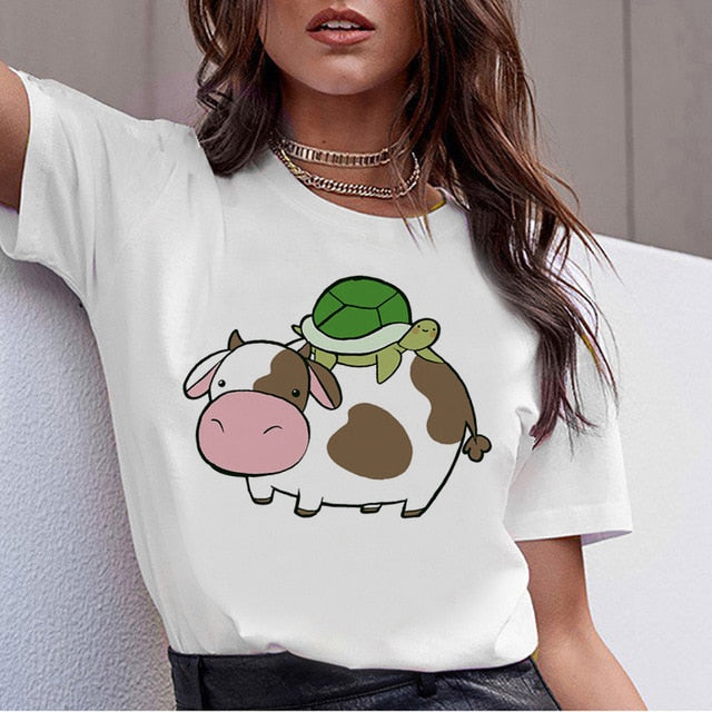 Cute Cow print Collection t-shirt women - myfunfarm