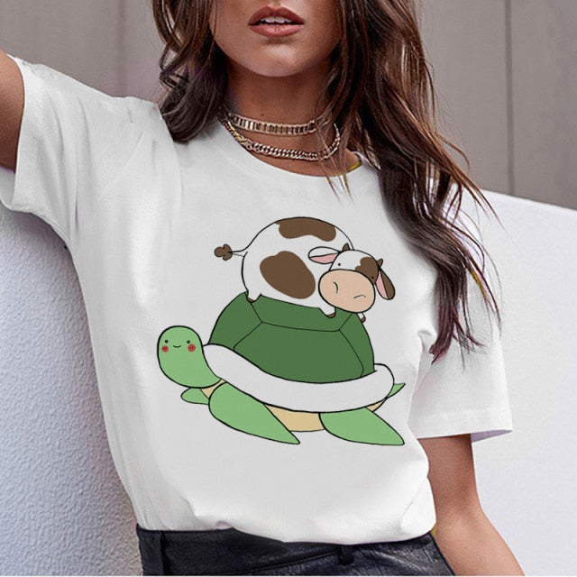 Cute Cow print Collection t-shirt women - myfunfarm
