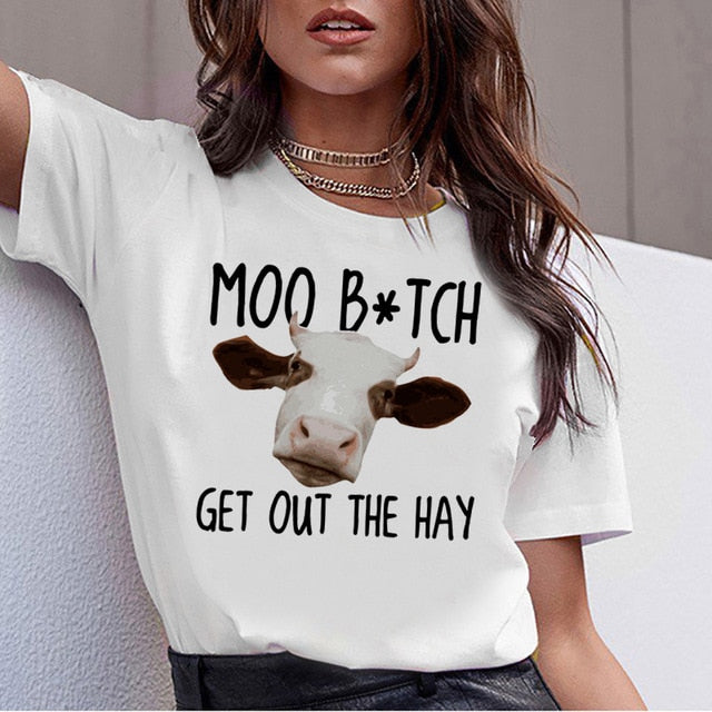 Cute Cow print Collection t-shirt women - myfunfarm