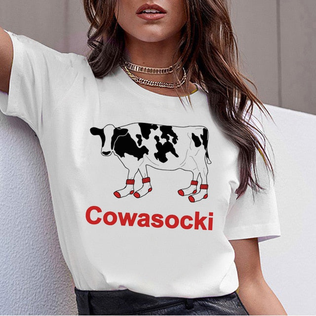 Cute Cow print Collection t-shirt women