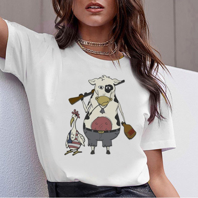 Cute Cow print Collection t-shirt women - myfunfarm