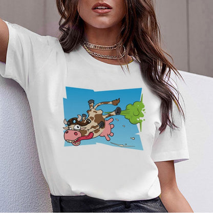 Cute Cow print Collection t-shirt women - myfunfarm
