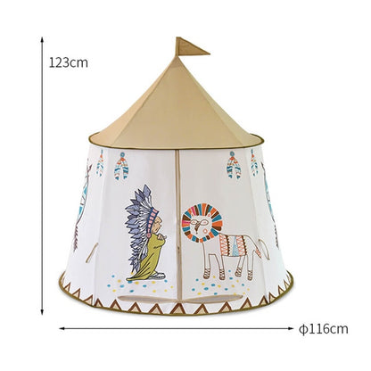 Kid Tent House Portable Princess Castle 123*116cm Present Hang Flag - myfunfarm