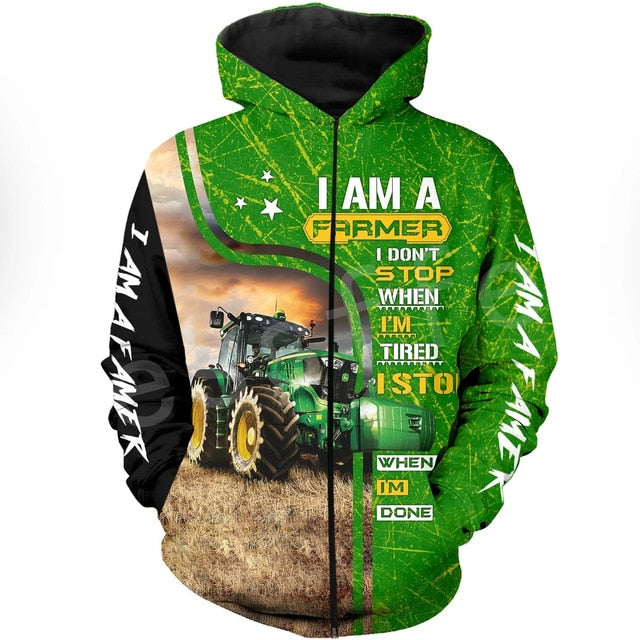 i'm a farmer 3D Print unisex Zipper, Hoodies, Sweatshirts - myfunfarm