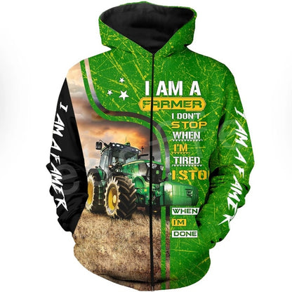 i'm a farmer 3D Print unisex Zipper, Hoodies, Sweatshirts - myfunfarm