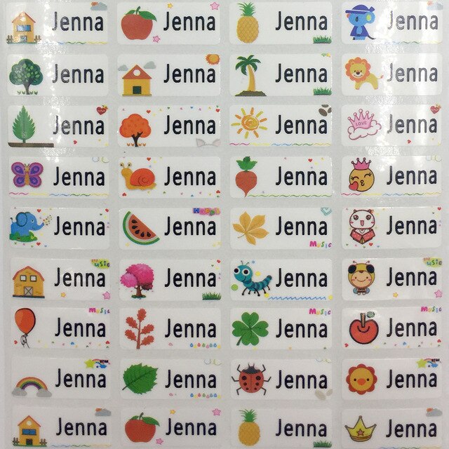 100Pcs Name Tag Customized Stickers Waterproof- Labels Children School Stationery Water Bottle Pencil Sticker accessories - myfunfarm - clothing acceessories shoes for cow lovers, pig, horse, cat, sheep, dog, chicken, goat farmer