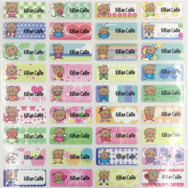 100Pcs Name Tag Customized Stickers Waterproof- Labels Children School Stationery Water Bottle Pencil Sticker accessories - myfunfarm - clothing acceessories shoes for cow lovers, pig, horse, cat, sheep, dog, chicken, goat farmer