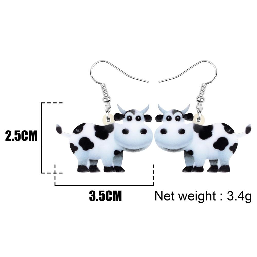 Acrylic Dairy Cattle Cow Earrings jewelry For Women Girls Teens Kids - Gift Accessories - myfunfarm