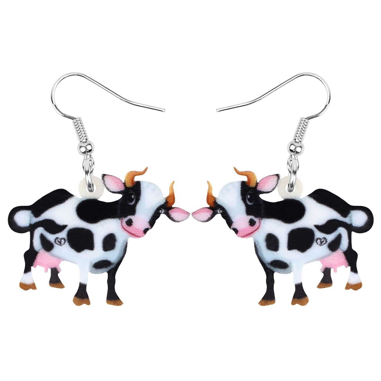 Acrylic Dairy Cattle Cow Earrings jewelry For Women Girls Teens Kids - Gift Accessories - myfunfarm