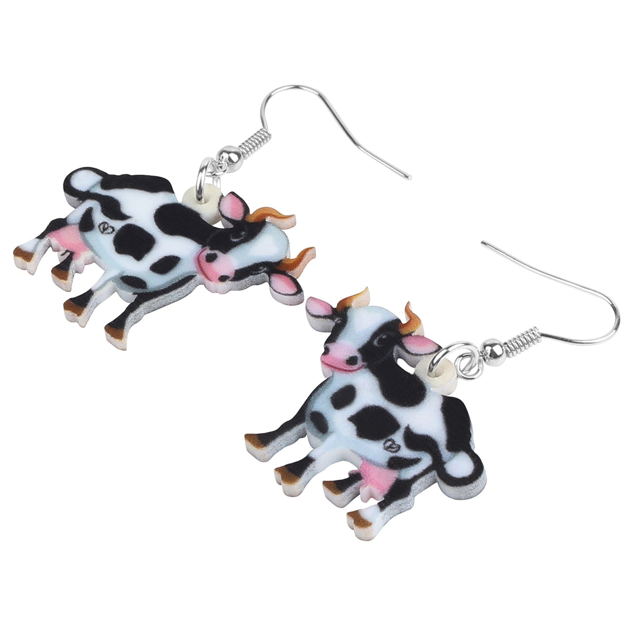 Acrylic Dairy Cattle Cow Earrings jewelry For Women Girls Teens Kids - Gift Accessories - myfunfarm