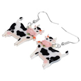 Acrylic Dairy Cattle Cow Earrings jewelry For Women Girls Teens Kids - Gift Accessories