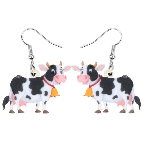 Acrylic Dairy Cattle Cow Earrings jewelry For Women Girls Teens Kids - Gift Accessories