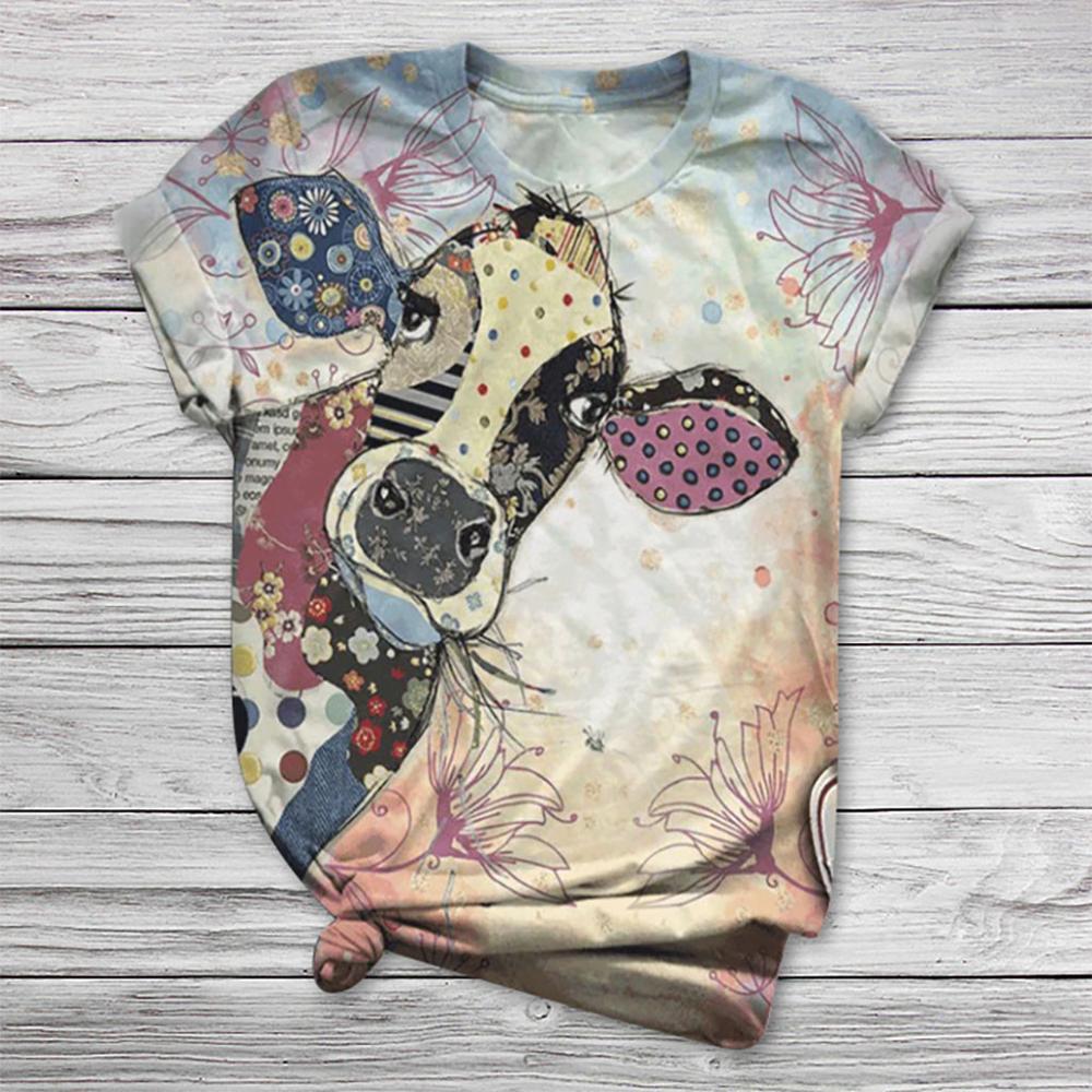 Unisex T-shirt  3D Cute Cow printed - myfunfarm