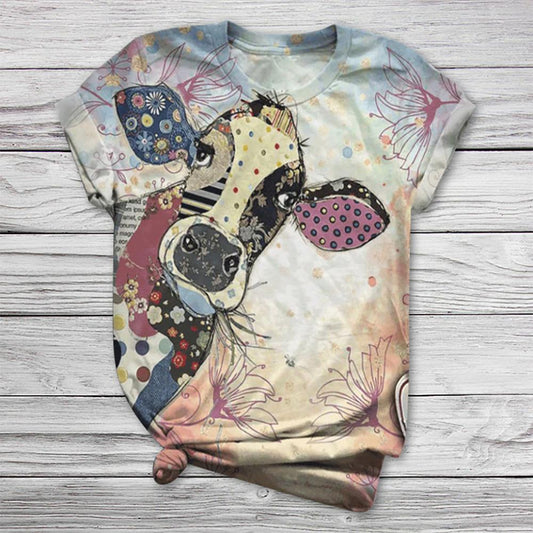 Unisex T-shirt  3D Cute Cow printed - myfunfarm