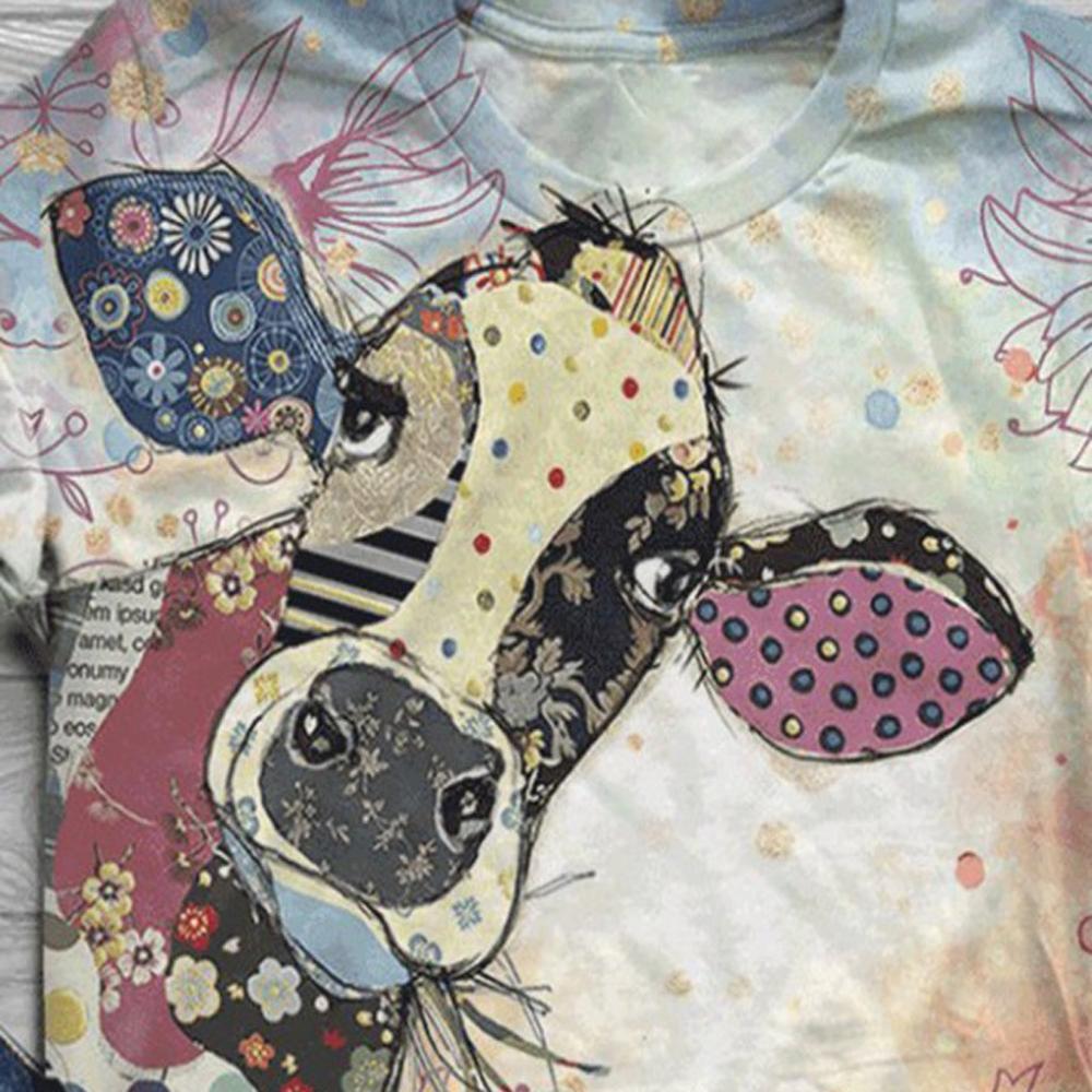 Unisex T-shirt  3D Cute Cow printed - myfunfarm