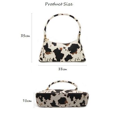 Handbags Cow pattern Tote French Ladies Shoulder Bag purses Clutch - myfunfarm