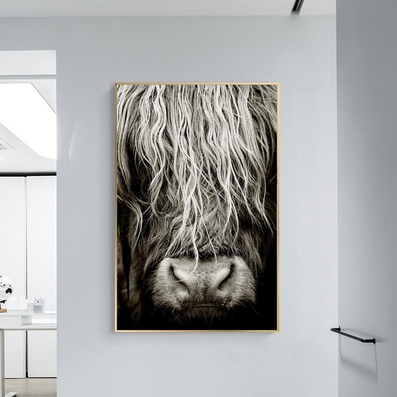 Highlander Cattle print Canvas Wall Art - myfunfarm