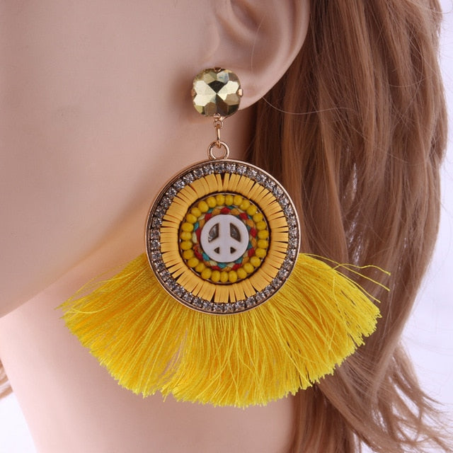 Vintage Bull Earrings Fashion Boho Oorbellen Tassel Long Earrings For Women - myfunfarm