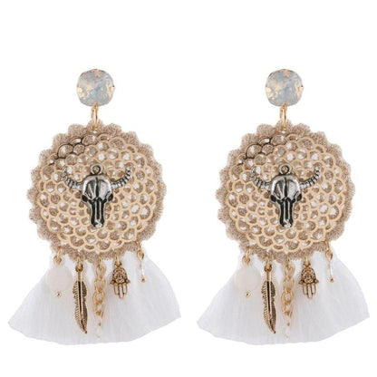Vintage Bull Earrings Fashion Boho Oorbellen Tassel Long Earrings For Women - myfunfarm