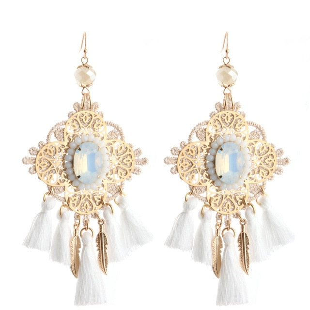 Vintage Bull Earrings Fashion Boho Oorbellen Tassel Long Earrings For Women - myfunfarm