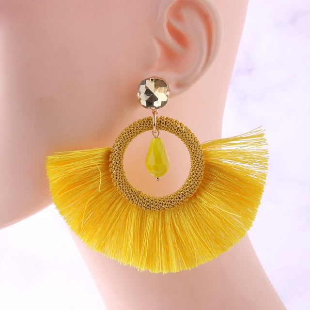 Vintage Bull Earrings Fashion Boho Oorbellen Tassel Long Earrings For Women - myfunfarm