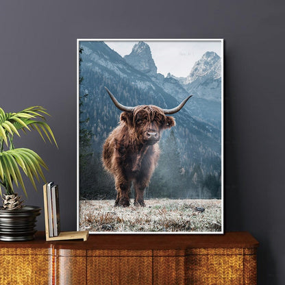 Highland Cow Wall Art canvas print - myfunfarm