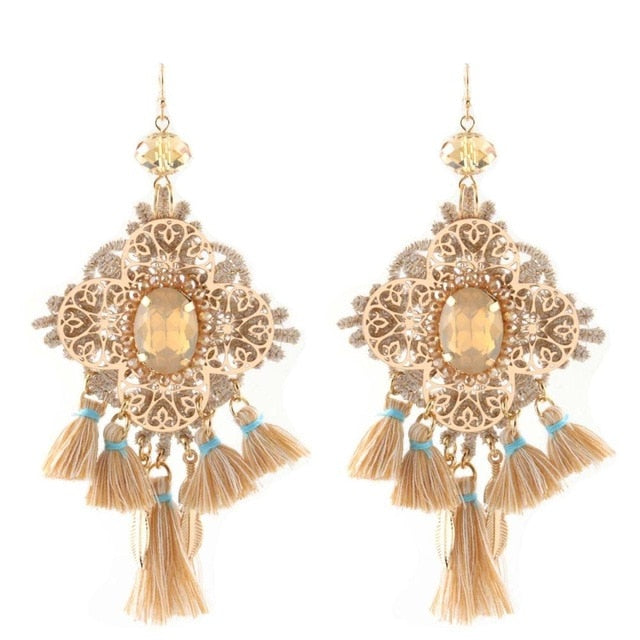 Vintage Bull Earrings Fashion Boho Oorbellen Tassel Long Earrings For Women - myfunfarm