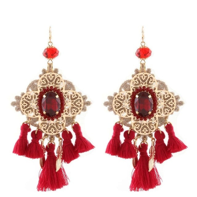 Vintage Bull Earrings Fashion Boho Oorbellen Tassel Long Earrings For Women - myfunfarm