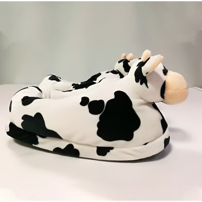 Cute Cartoon Cow design - Women's Slippers Winter Warm Indoor Comfortable Soft - myfunfarm