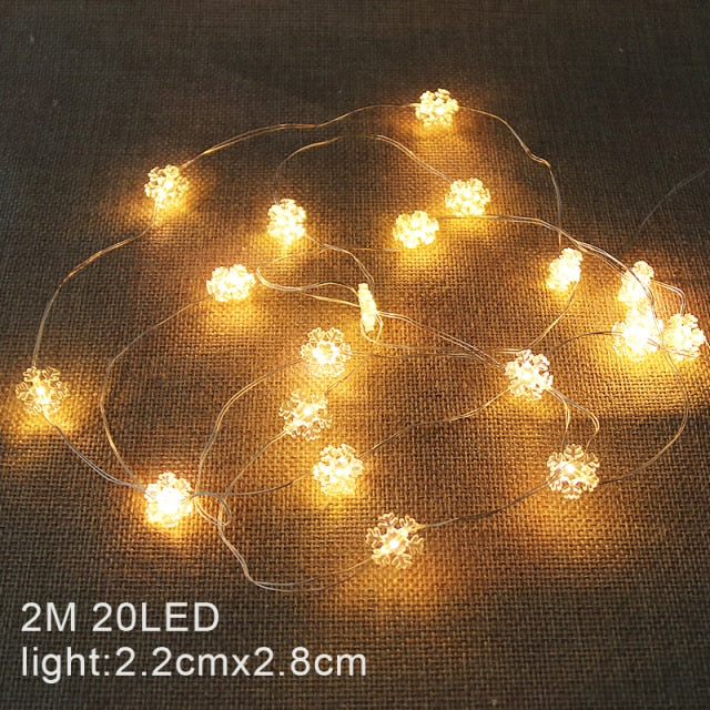 Santa Claus Christmas Tree LED String Lights Garland Snowflakes Christmas Decoration for Home - myfunfarm